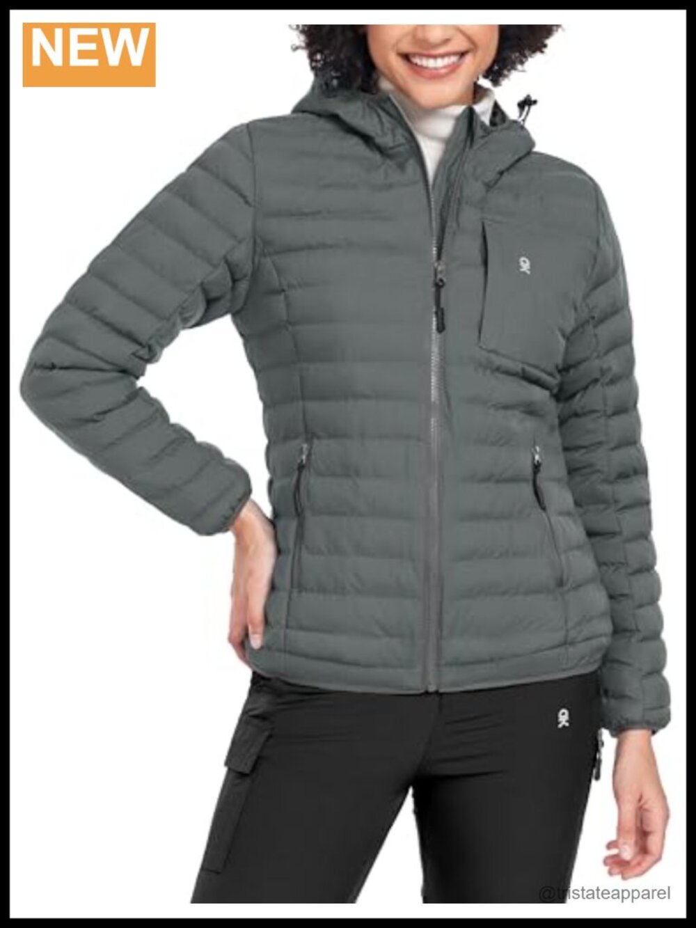 Women's Waterproof Puffer Jacket Hooded Windproof Winter Coat Recycled